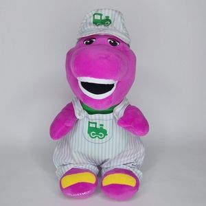Barney Train Conductor Plush Dinosaur